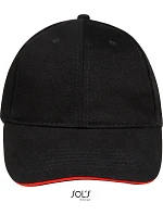 SOL'S 6 panelová baseballová kšiltovka black/red model 22460843 SOL'S 6 panelová baseballová kšiltovka black/red model 22460843