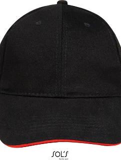 SOL'S 6 panelová baseballová kšiltovka black/red model 22460843