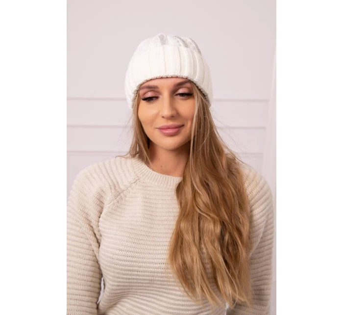 Dámská čepice Selena model 18752231 light ecru - K-Fashion Dámská čepice Selena model 18752231 light ecru - K-Fashion