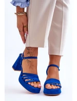 Dámské semišové sandály na platformě modré model 21613987 - Boto