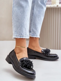 Damskie Mokasyny Lakierowane S.Barski HY369A Czarne