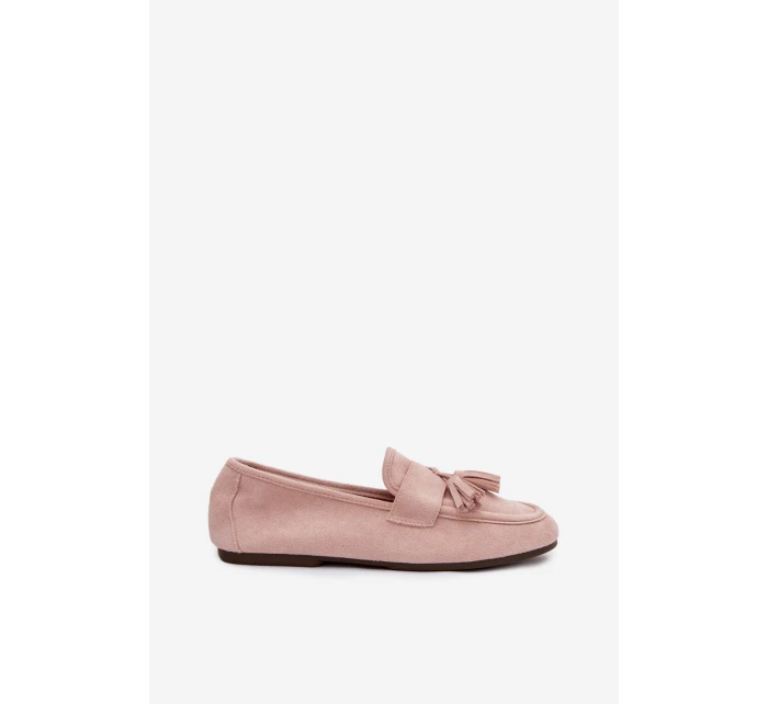 Dámské mokasíny ploché s třásněmi světle růžové Marilisse