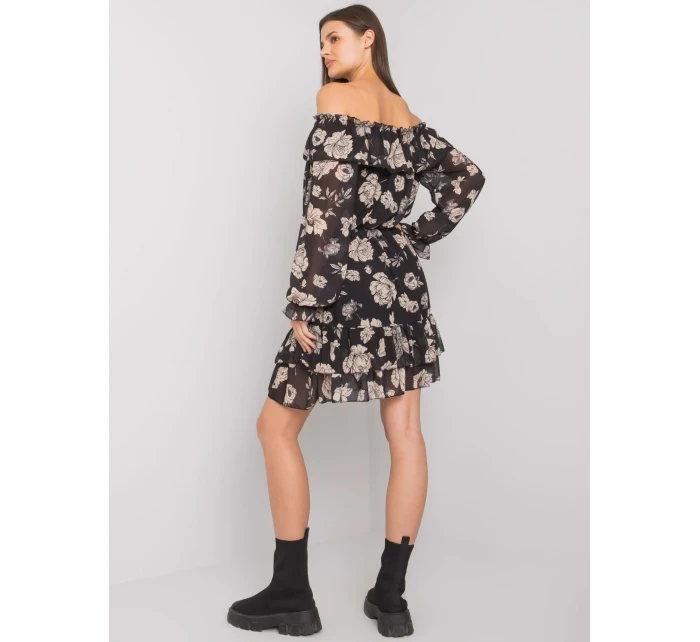 Šaty DHJ SK 15015.56P čierna a béžová