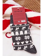Pánske vianočné ponožky s motívom sobov - sivé Pánske vianočné ponožky s motívom sobov - sivé