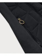 Dámska blúzka LHD s rozopínaním z kombinovaných tkanín, grafitová (AMG-165)