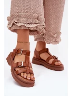 Dámské Sandály Eko Kůže S Přezkami Camel model 21699613 - Boto