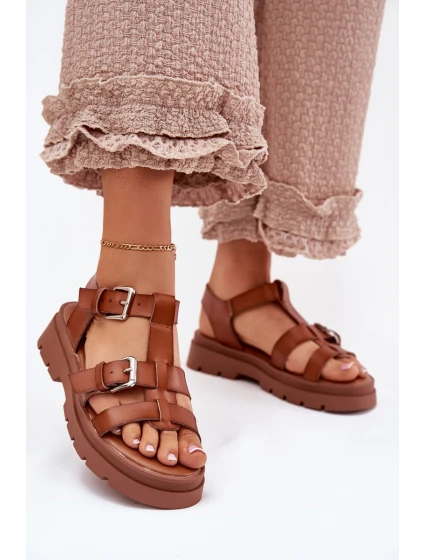 Dámské Sandály Eko Kůže S Přezkami Camel model 21699613 - Boto