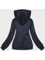 Tmavomodrá tenká dámska mikina klokanka (W06-25)