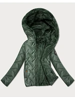 Dámská bunda v khaki barvě s kožešinovou podšívkou model 21809010 - S'WEST Dámská bunda v khaki barvě s kožešinovou podšívkou model 21809010 - S'WEST