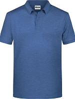 Daiber 8010 Pánske polo tričko z bio bavlny 02.8010 svetlo modrá džínsová melírovaná