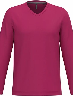 K 358 Pánské tričko do V s dl. rukávem model 22507817 fuchsia - Kariban