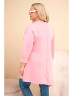 Dámske šaty v nadmernej veľkosti z viskózy s voľným strihom a dlhými rukávmi Dark Powder Pink Dámske šaty v nadmernej veľkosti z viskózy s voľným strihom a dlhými rukávmi Dark Powder Pink