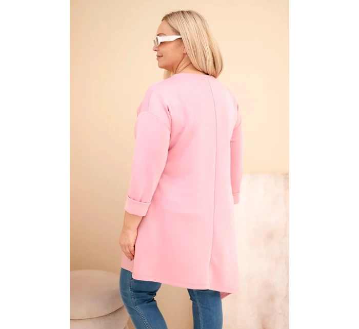 Dámske šaty v nadmernej veľkosti z viskózy s voľným strihom a dlhými rukávmi Dark Powder Pink Dámske šaty v nadmernej veľkosti z viskózy s voľným strihom a dlhými rukávmi Dark Powder Pink