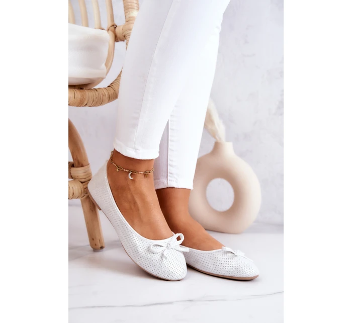 Baleriny Damskie Klasyczne Profilowana Wkładka Białe Fimme Baleriny Damskie Klasyczne Profilowana Wkładka Białe Fimme