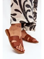 Klapki Damskie Płaskie Z Wycięciami Camel Salyra