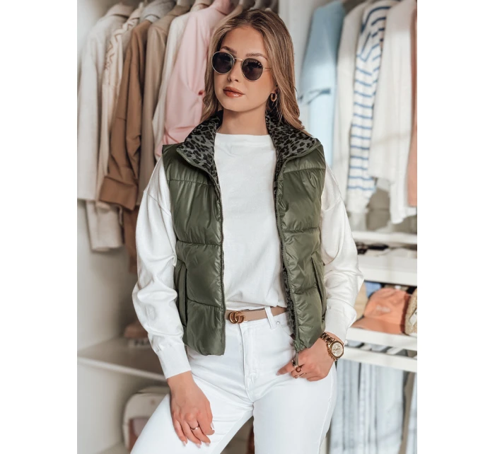 Dámska krátka obojstranná vesta CHIPUFF zelená FashionStreet TY4824 Dámska krátka obojstranná vesta CHIPUFF zelená FashionStreet TY4824