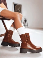 Dámské velbloudí kozačky s přezkou Dstreet model 21993772 - FashionStreet