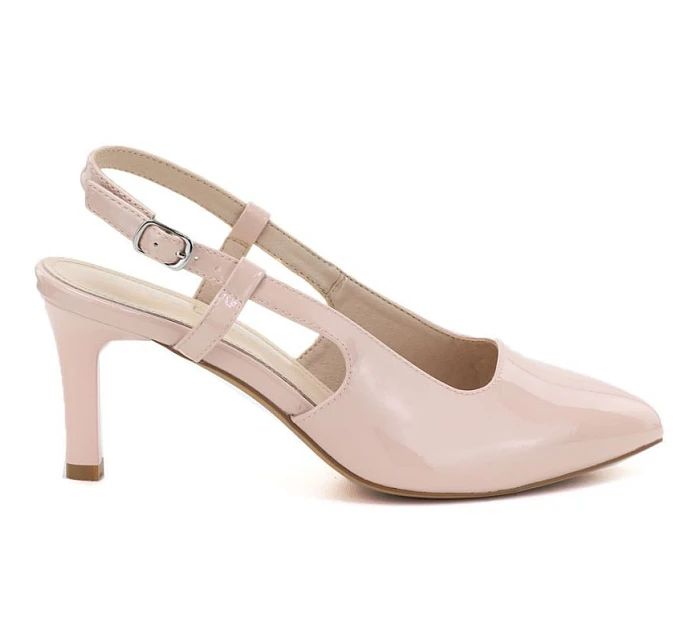 Lakované růžové lodičky bez podpatku Sergio model 22121914 - LEONE