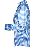 JN 616 Popelínová kostkovaná halenka s dl. rukávem model 22487345 royal/white - Daiber