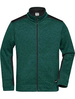 JN Pánská pracovní bunda pletený fleece Strong 02.0 dark green melange/black model 22492801 - Daiber