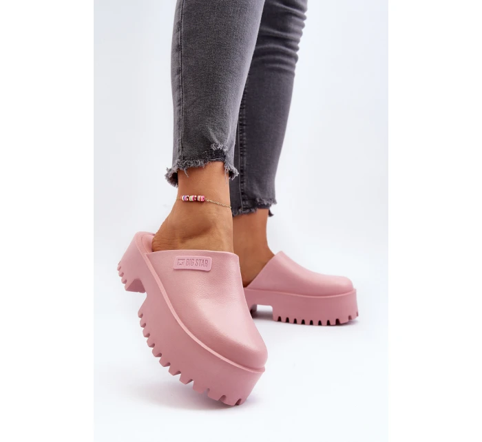 Dámské žabky s masivní podrážkou Big Star model 21649453 Růžové - Big Star Shoes Dámské žabky s masivní podrážkou Big Star model 21649453 Růžové - Big Star Shoes