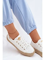 Krajkové tenisky espadrilky na platformě model 22102795 Bílé - Lee Cooper