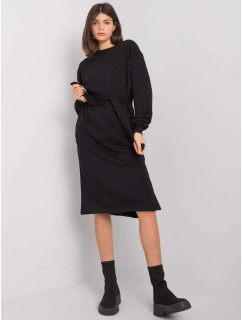 RUE PARIS Čierne bavlnené šaty so zaväzovaním