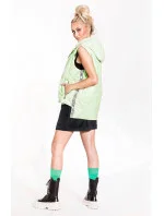 Lesklá dámska vesta v mätovej farbe (AG3-02)