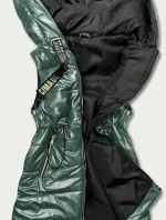 Lesklá zelená vesta s kapucňou (B8130-10)