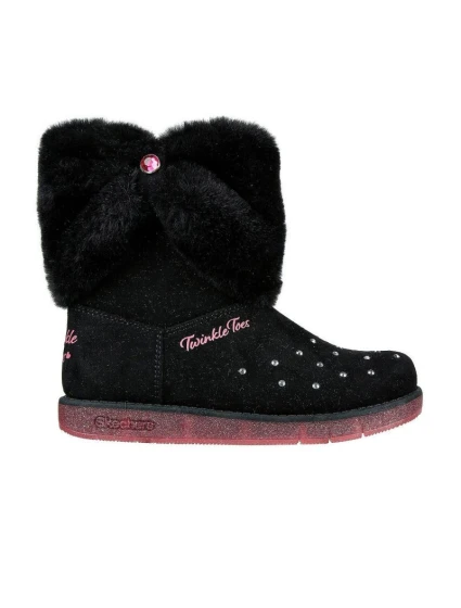 Topánky Skechers GLITZY GLAM COZY CUDDLERS JR 314851L-BLK