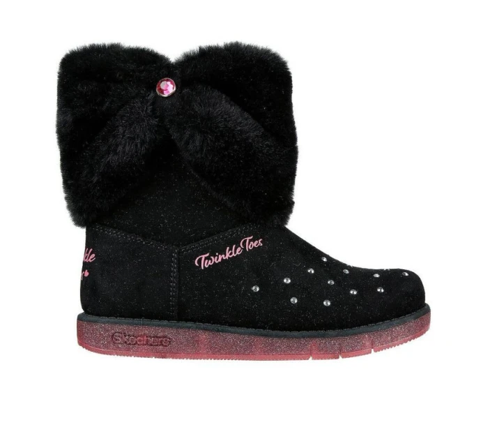 Topánky Skechers GLITZY GLAM COZY CUDDLERS JR 314851L-BLK
