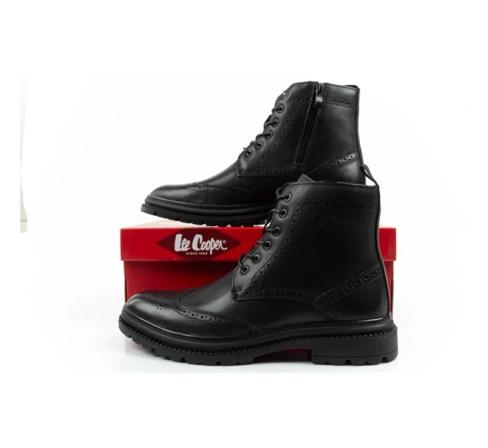 Lee Cooper pánske topánky sable topánky topánky smart kožené čierne