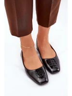 Lakierowane Eleganckie Baleriny Damskie Z Ozdobnym Detalem Vinceza 17377 Czarne