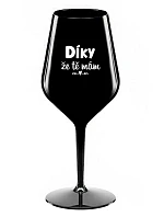 THANK YOU I HAVE YOU - čierny nerozbitný pohár na víno 470 ml THANK YOU I HAVE YOU - čierny nerozbitný pohár na víno 470 ml