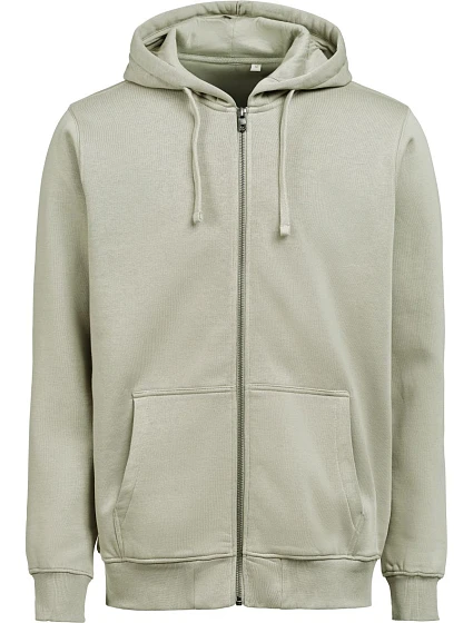Untagged Movement OCS RCS mikina s kapucňou na zips, unisex, z hrubej bavlny 66.5010, farba sage Untagged Movement OCS RCS mikina s kapucňou na zips, unisex, z hrubej bavlny 66.5010, farba sage