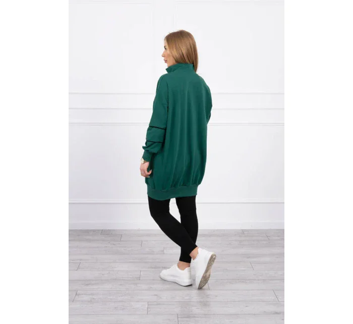 Mikina so zipsom a vreckami zelená Mikina so zipsom a vreckami zelená