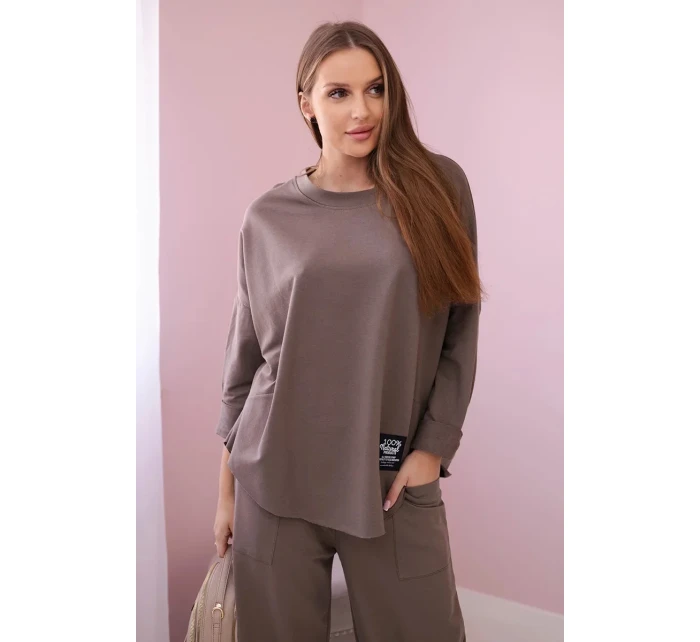 Bavlnená mikina nohavice set fango