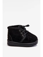 Dívčí šněrovací Sněhové Boty S Kožešinou černé model 21545035 - Boto