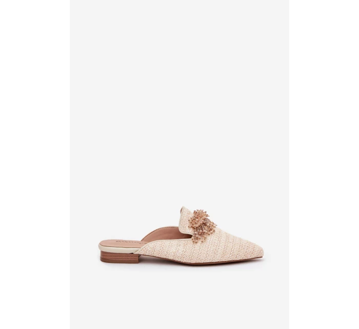 Dámské pantofle s ozdobou Béžové Katrine