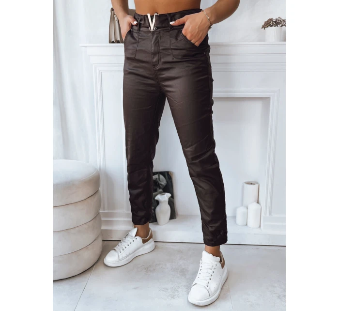 Dámske nohavice VIOLA tmavohnedé FashionStreet UY1780