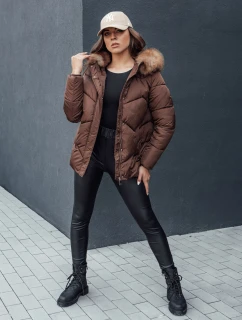 Dámská zimní bunda s kapucí hnědá Dstreet model 21979804 - FashionStreet