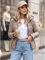 Kurtka damska pikowana z kapturem beżowa model 22341080 - FashionStreet