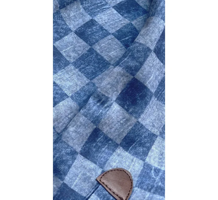 Svetlomodrá károvaná športová mikina (AMG-62)