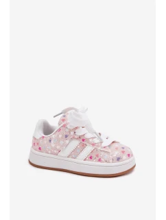 Błyszczące Buty Sportowe Dziewczęce W Serca Różowe Tessina