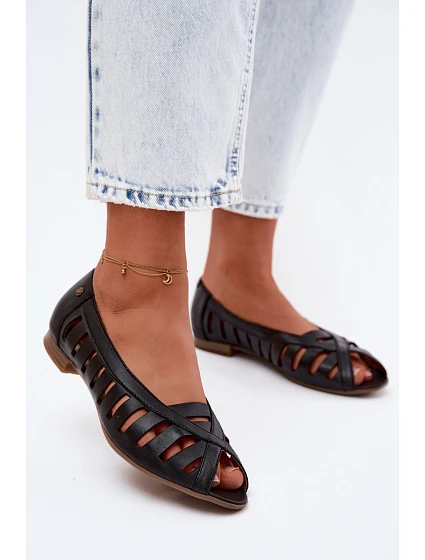 Kožené Baletky S   Hnědé model 22123030 - Maciejka