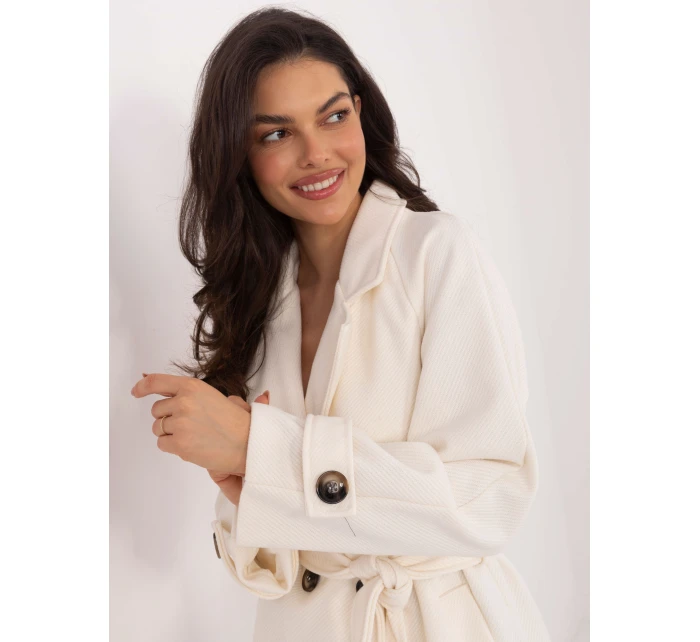 Płaszcz IT PL model 21807977 ecru - FPrice Płaszcz IT PL model 21807977 ecru - FPrice