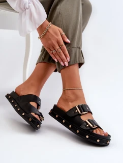 Dámske papuče na platforme Big Star Black