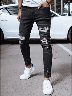 Pánske čierne džínsové nohavice FashionStreet UX4141