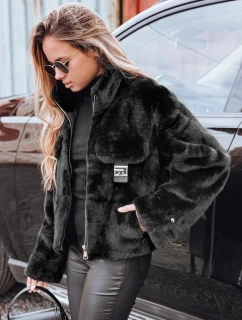 FashionStreet dámsky krátky čierny kožuch TY5249
