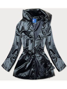 Tenká čierna dámska bunda so stojačikom (AG5-017)